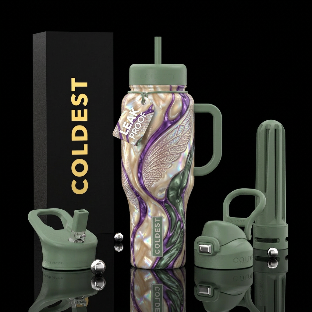 Angel in stone water bottle design