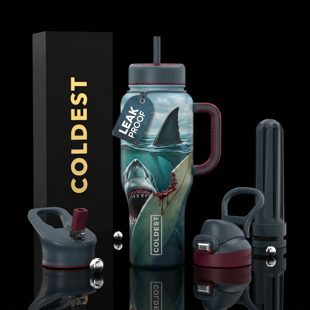 Duh duh daaa shark! water bottle design