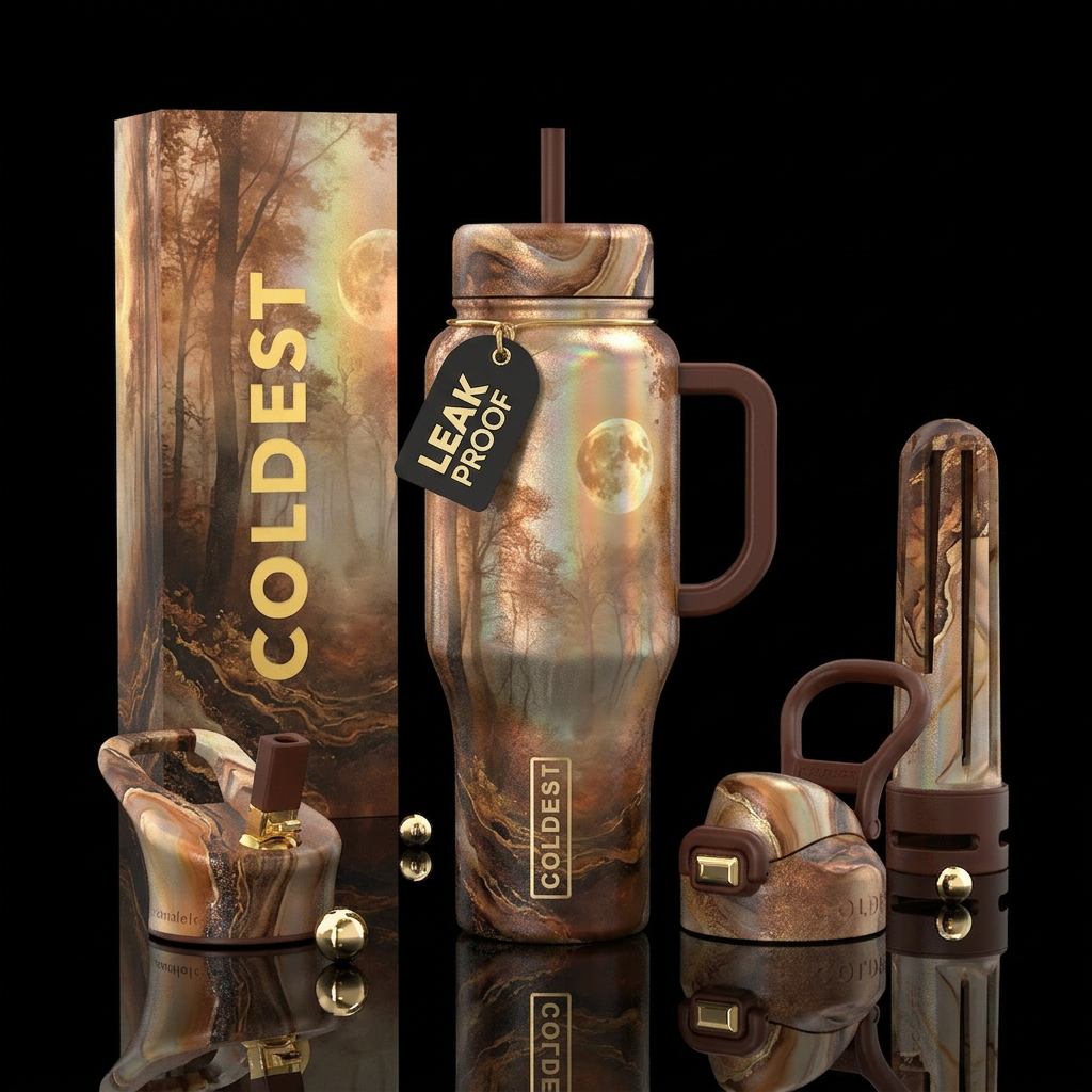 Umber moon water bottle design