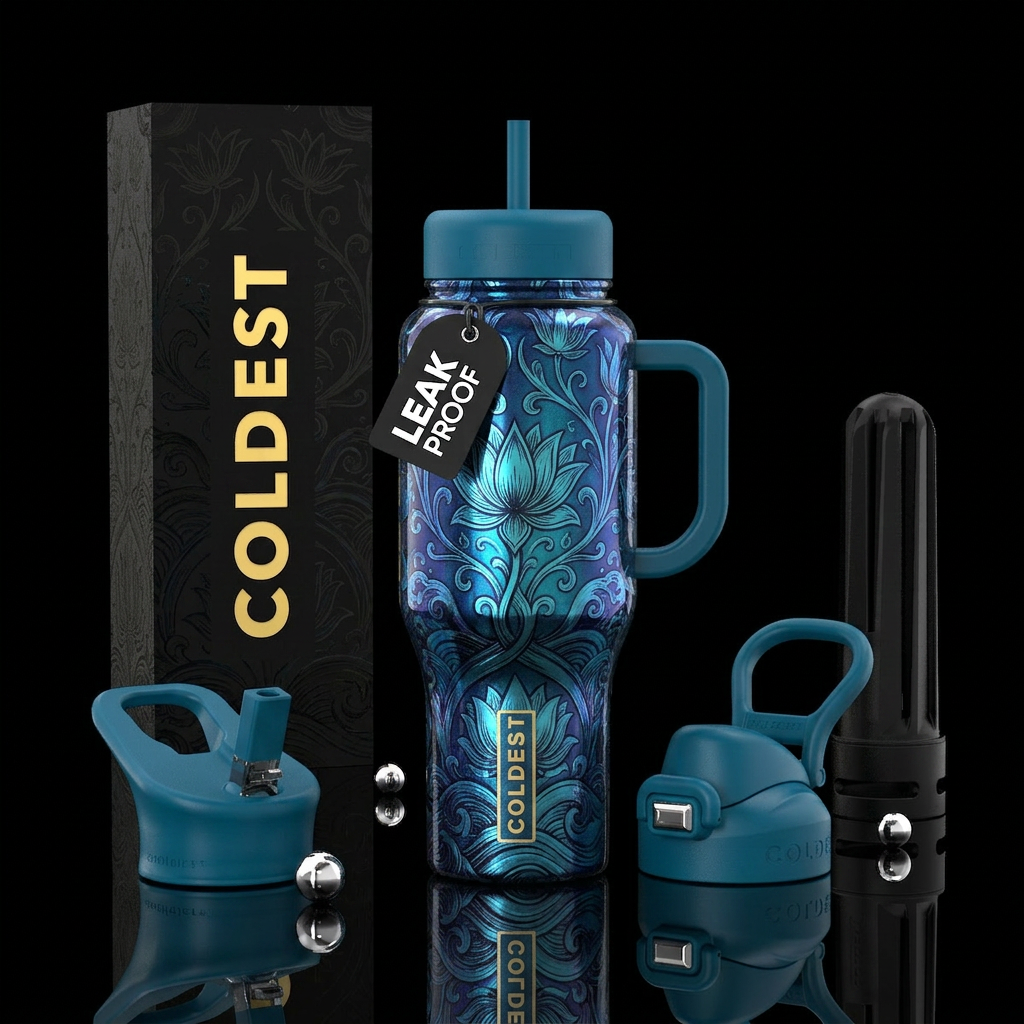 Blue Lotus water bottle design