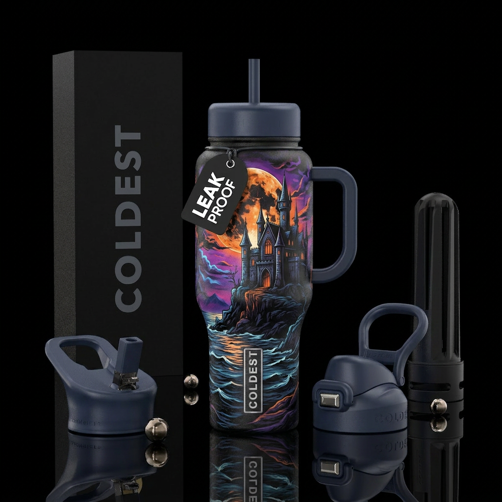 Enter the Past water bottle design