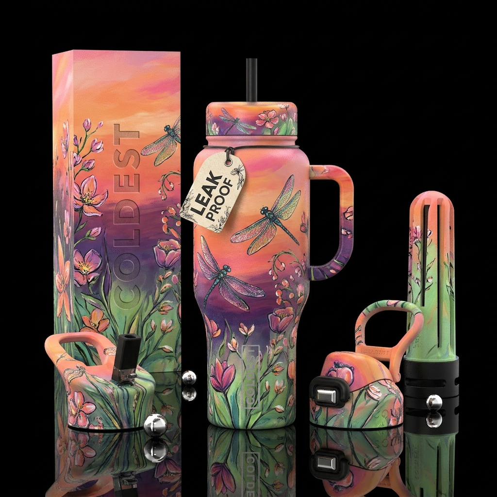 Dusty Summer water bottle design