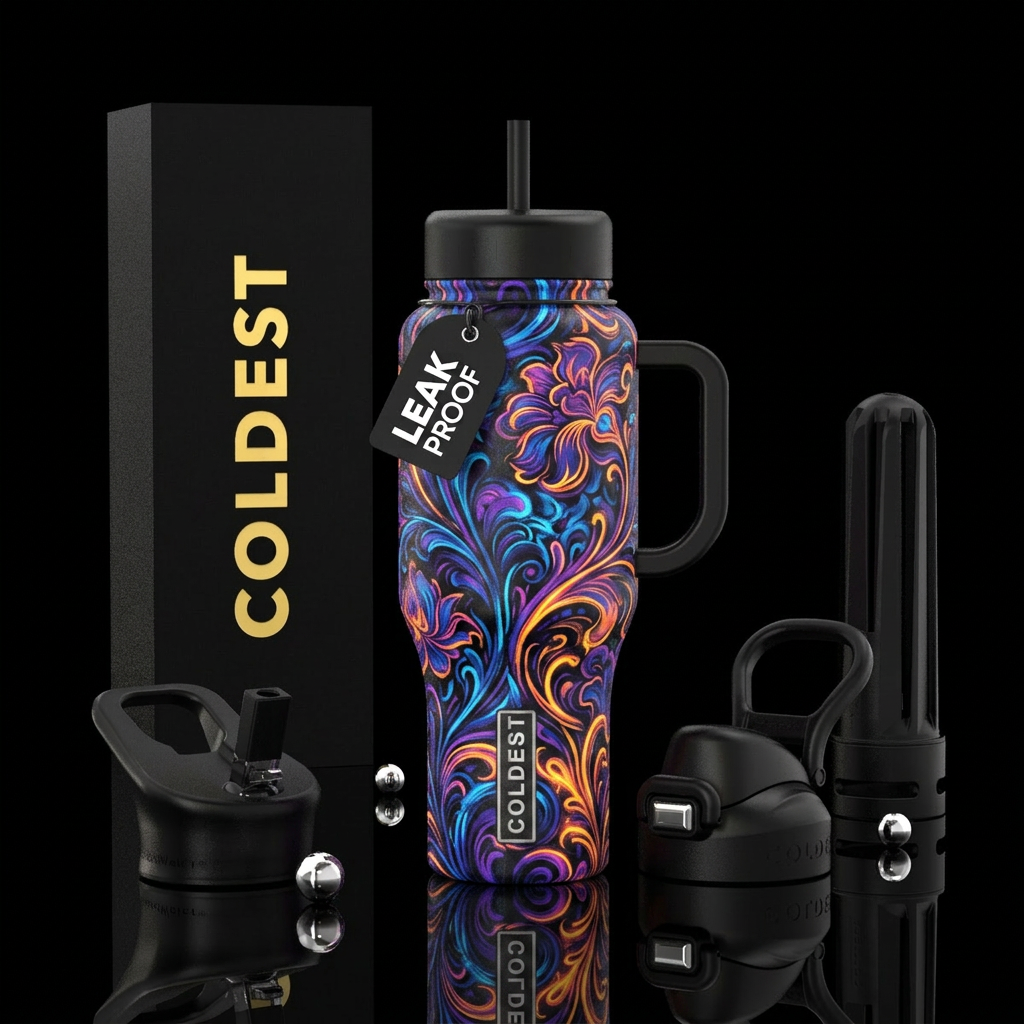 Nouveau Floral water bottle design