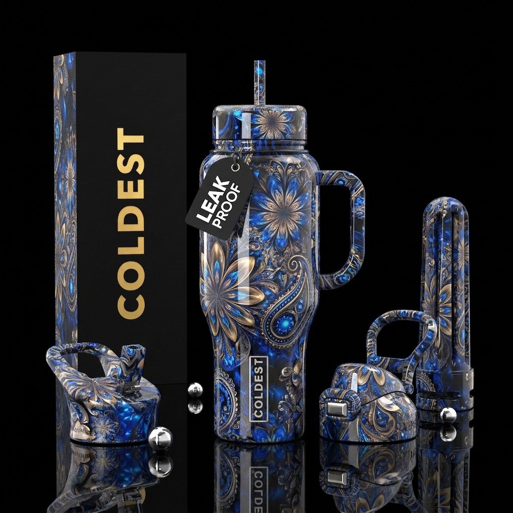 Bold Blue water bottle design