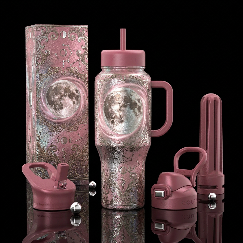 Romantic Moon water bottle design