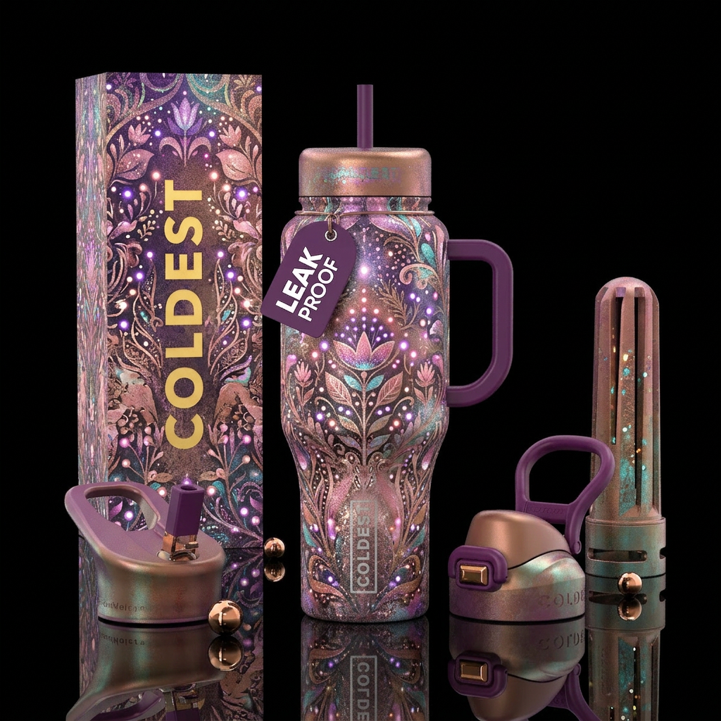 Fresh and Folksy water bottle design