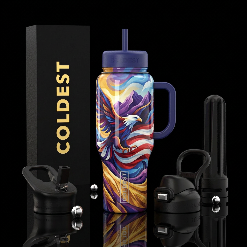America the Beautiful water bottle design