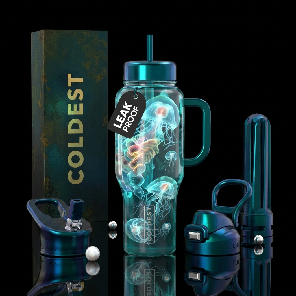Immortal Jellyfish water bottle design