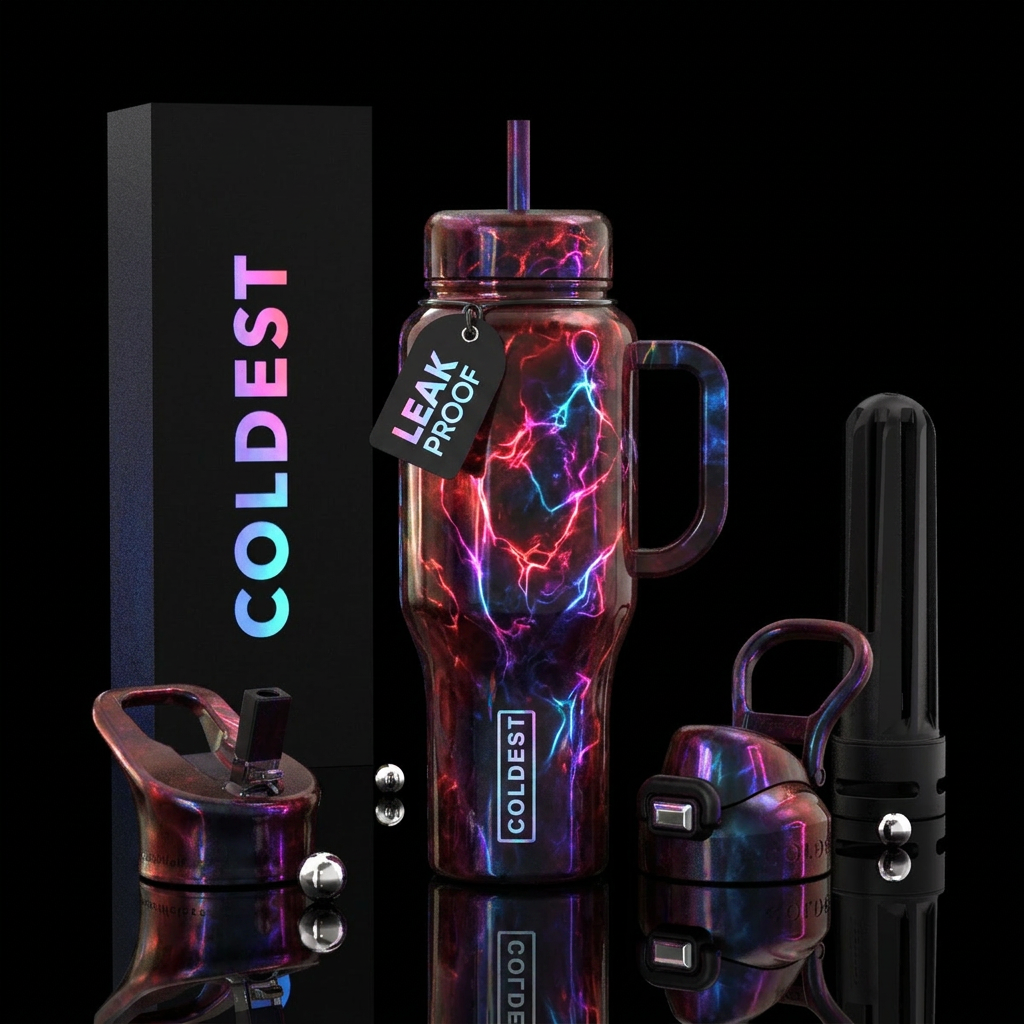 Bright danger water bottle design
