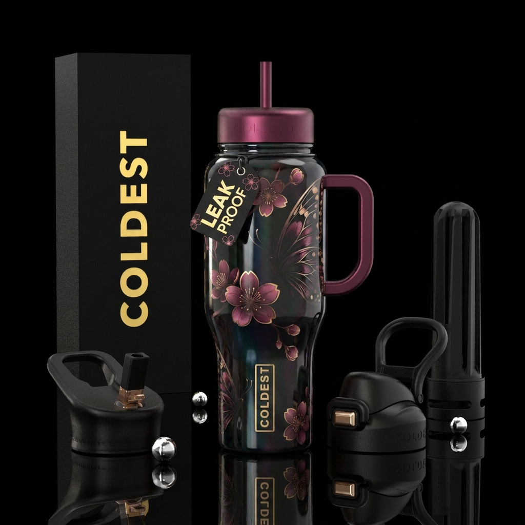 Shadow Butterfly water bottle design