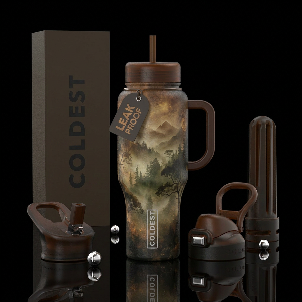 Umber mountains water bottle design