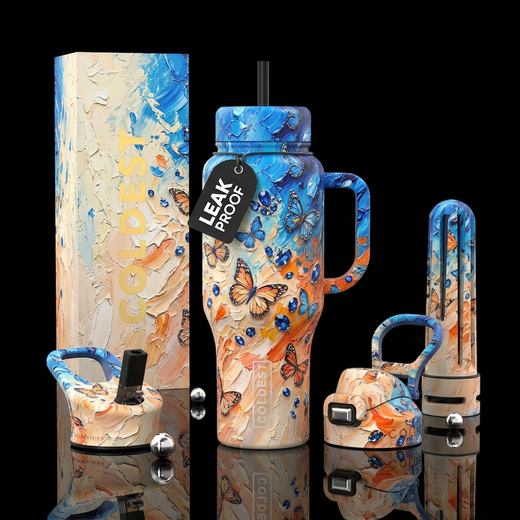 Classic Butterfly water bottle design
