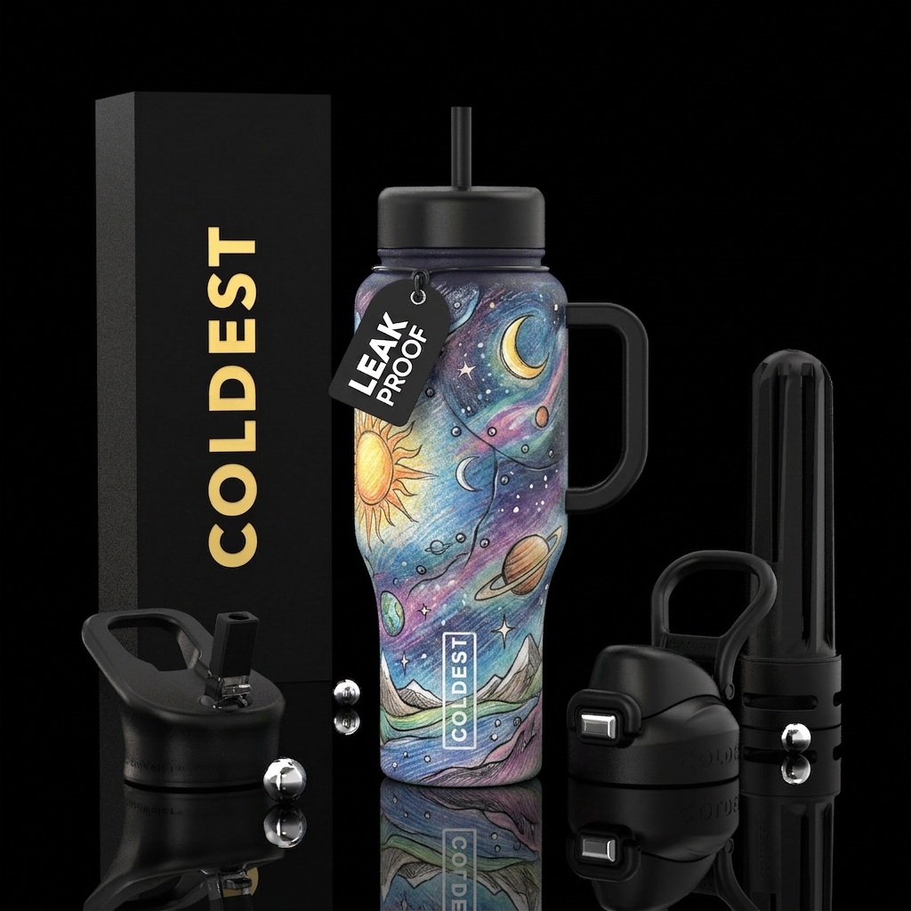 Cosmic Portal water bottle design