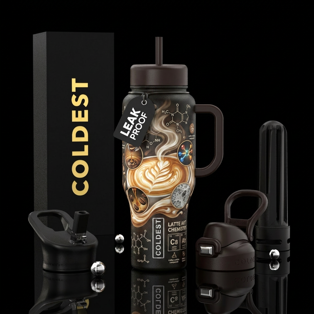 Coffee Chemistry water bottle design