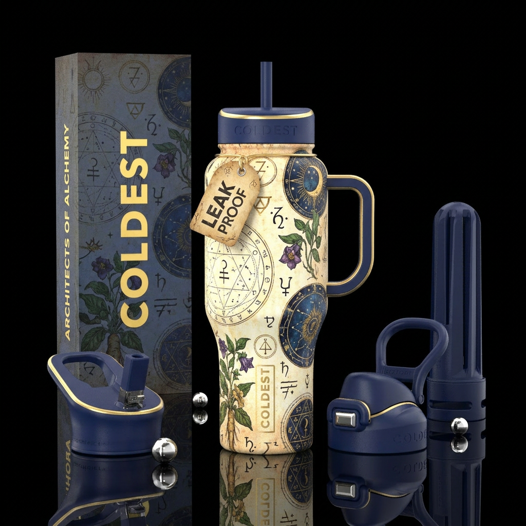 Grimorie water bottle design