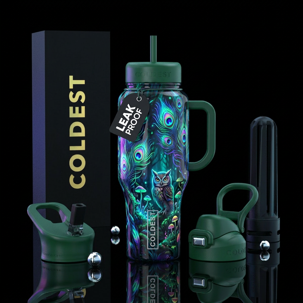 Glowy firestb water bottle design
