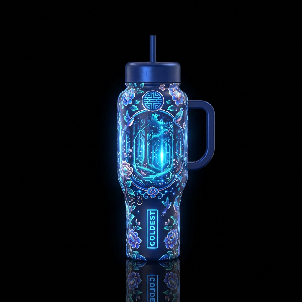 Enchanted Blue water bottle design