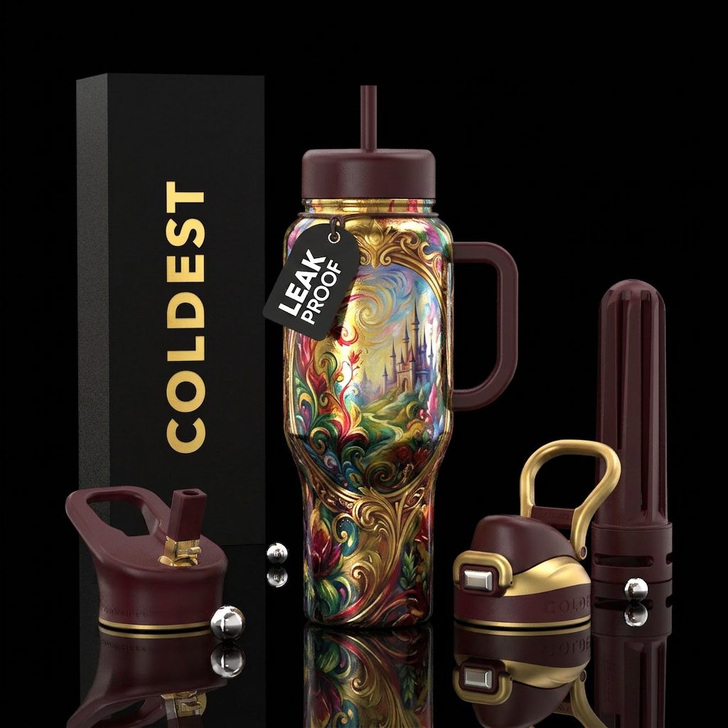 Through the looking glass water bottle design