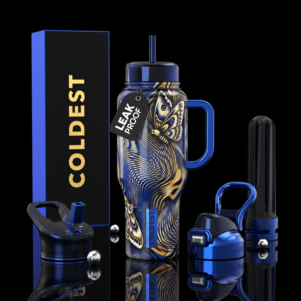 Dizzy moth water bottle design