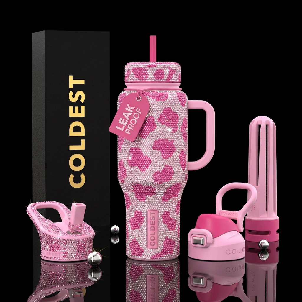 Strawberry Milk MOO water bottle design