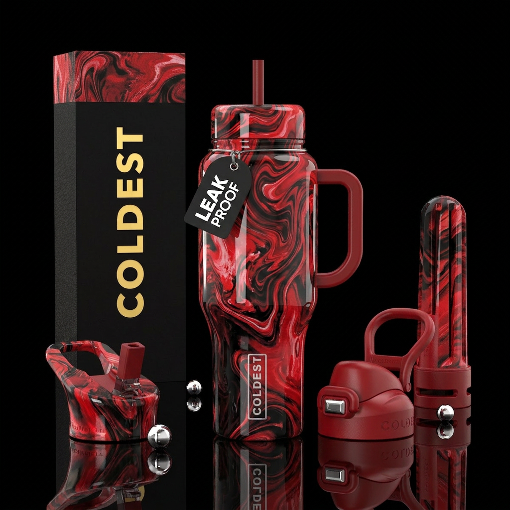 Red eye water bottle design