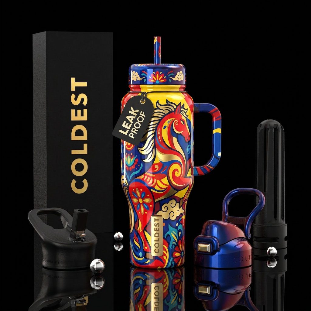 Lunar new Year the Horse water bottle design