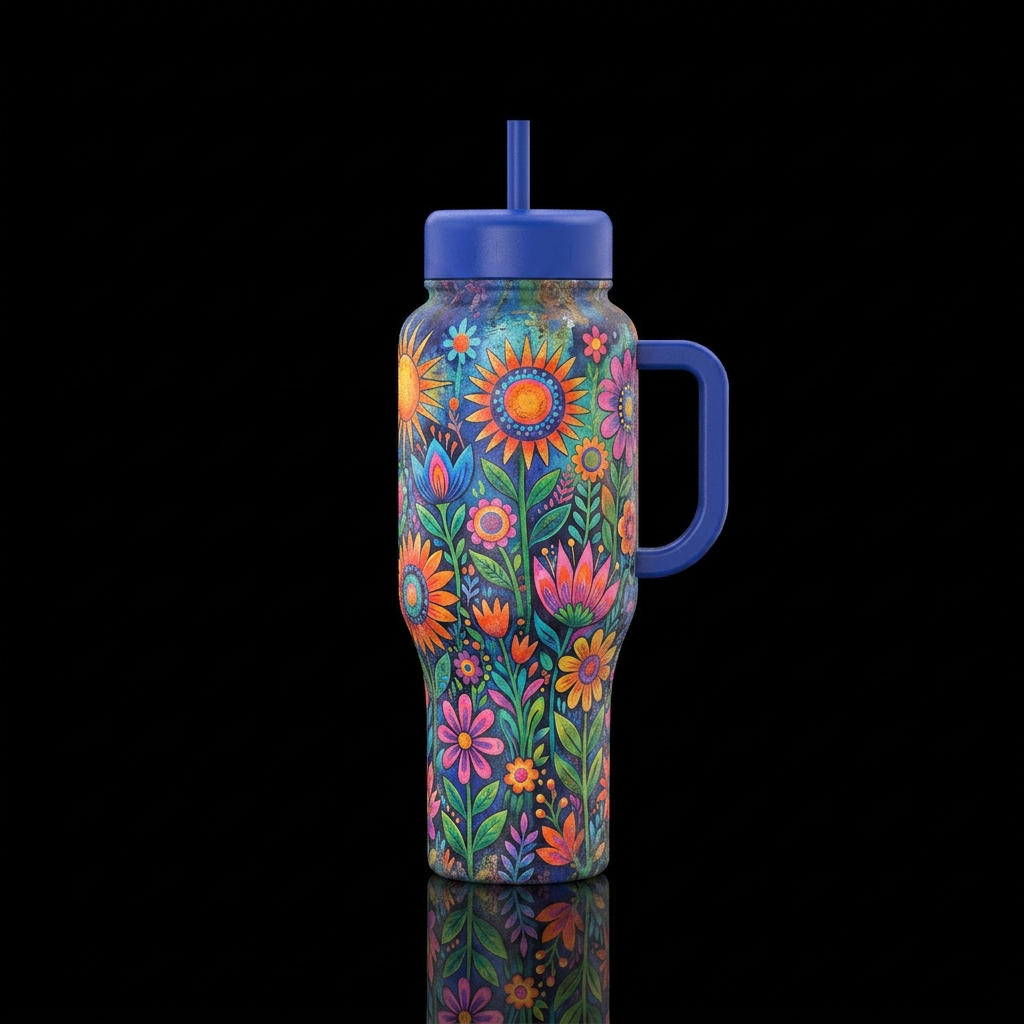 No words, match lid and handles, Plant your happin... water bottle design