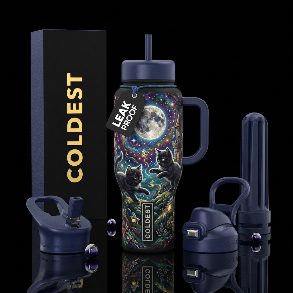 Purr purr water bottle design
