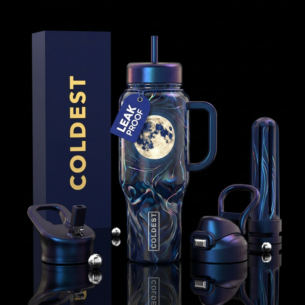 Dance by the light of the moon water bottle design