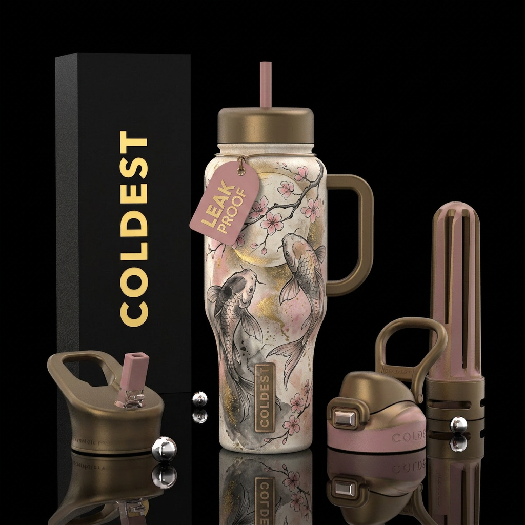 Japanese Koi Art water bottle design