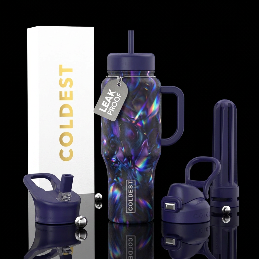 Purple jelly beams water bottle design
