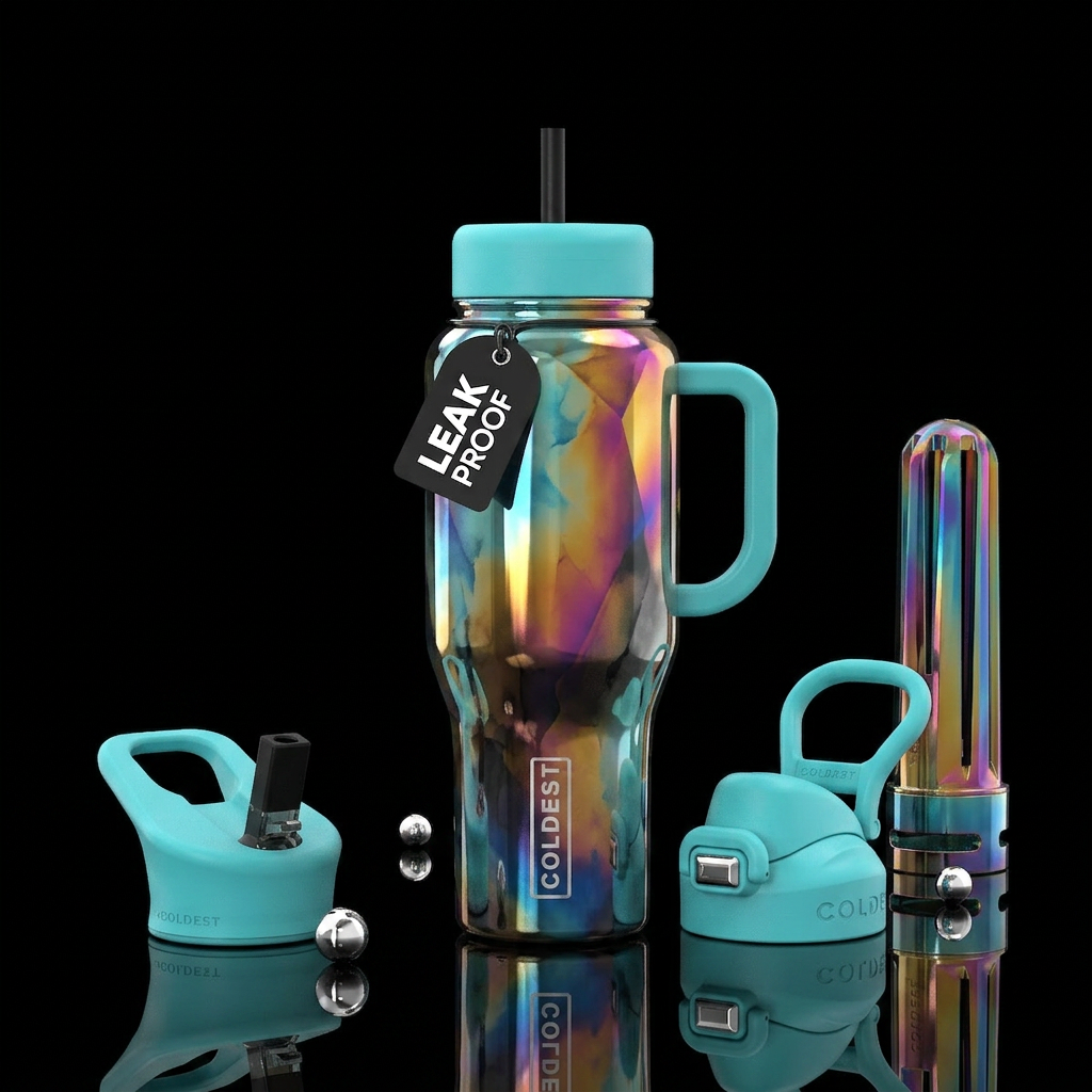 Up in abstract smoke water bottle design