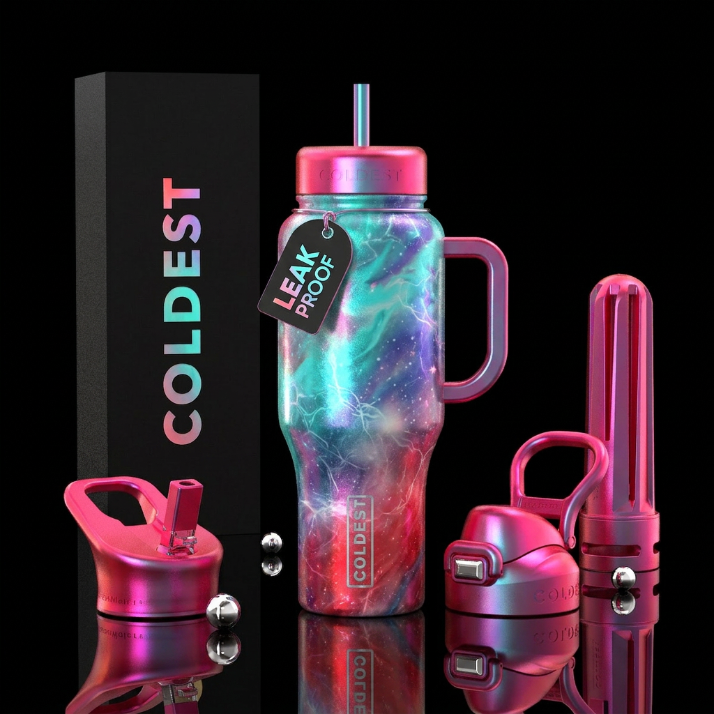 Alluring astral magic water bottle design