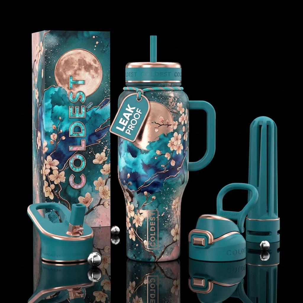 Oriental Sky Kingdom water bottle design