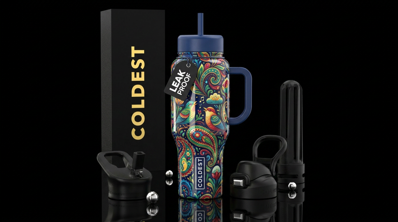 Paisley birdsong water bottle design