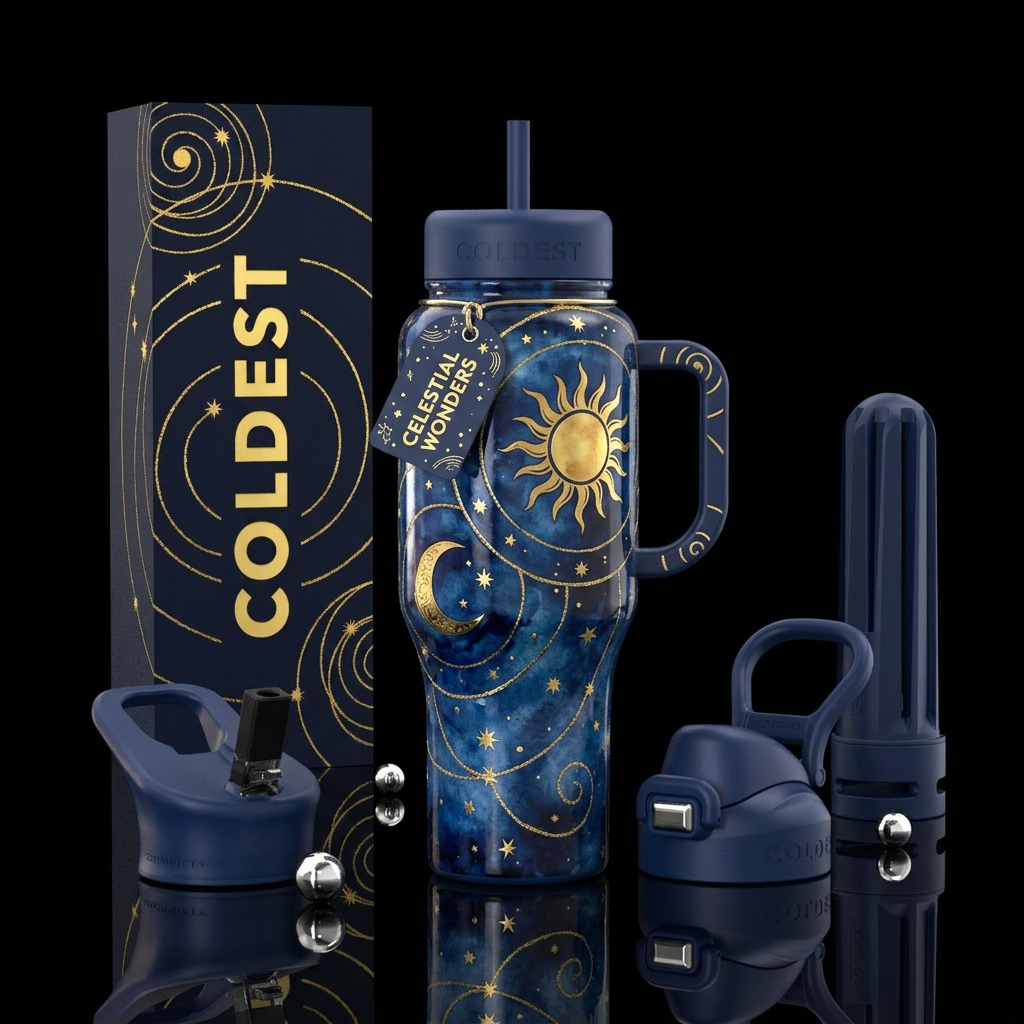 Celestial water bottle design