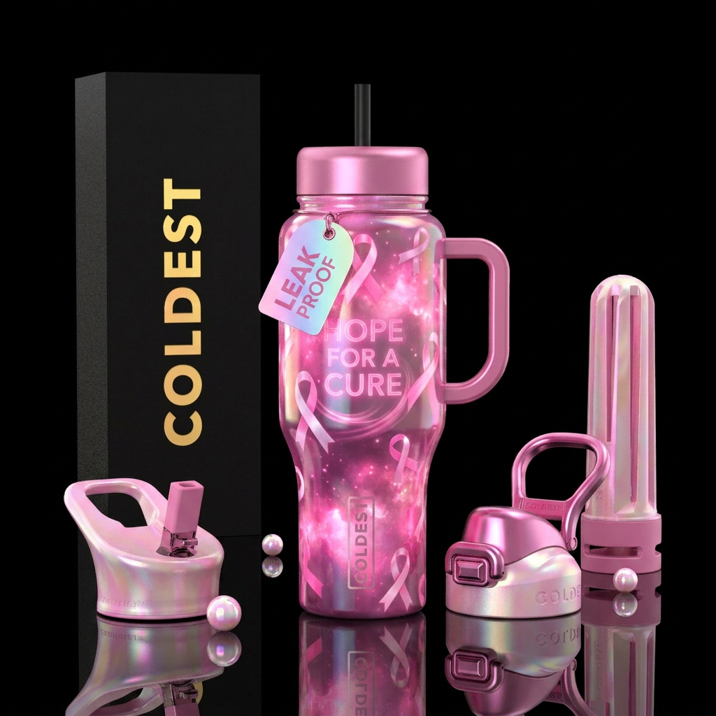 Different colors of pink to make it stand out, Hop... water bottle design