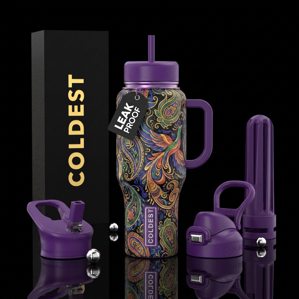 Paisley Birdsong water bottle design