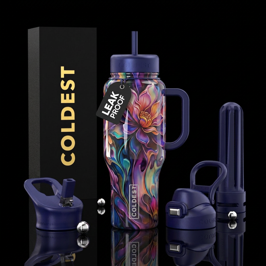 Melting flora water bottle design