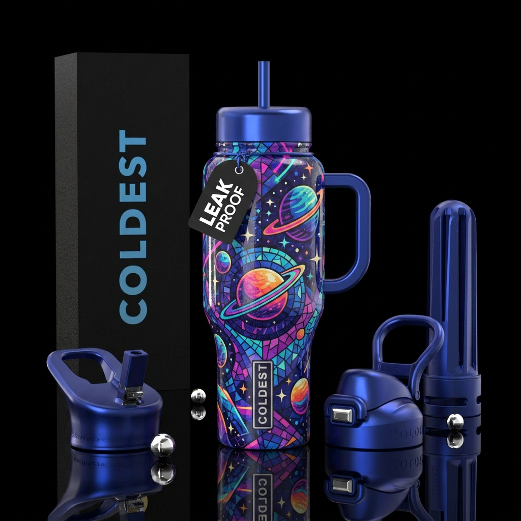 Celestial 80’s water bottle design