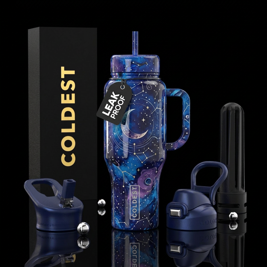 Enamel Nightsky water bottle design