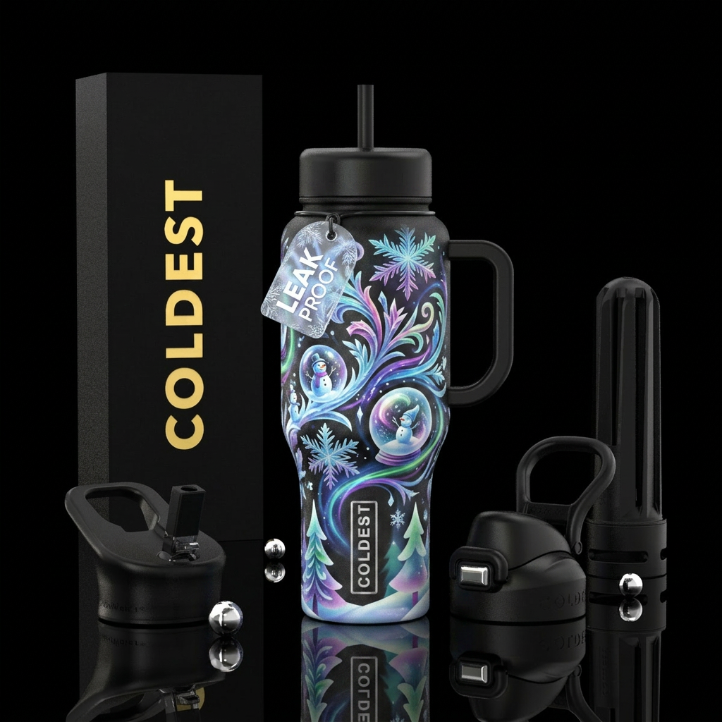 Winters Greeting water bottle design