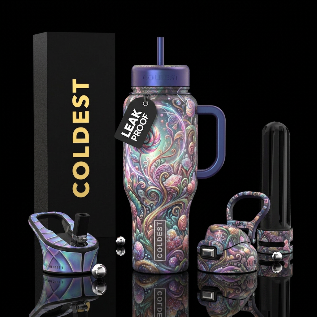 Saga of the candy garden water bottle design