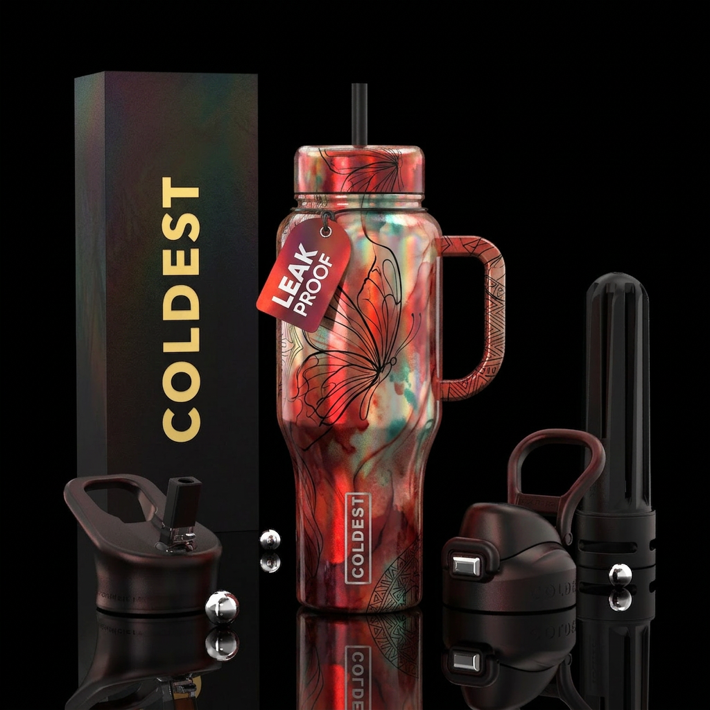 Veiled Butterfly water bottle design