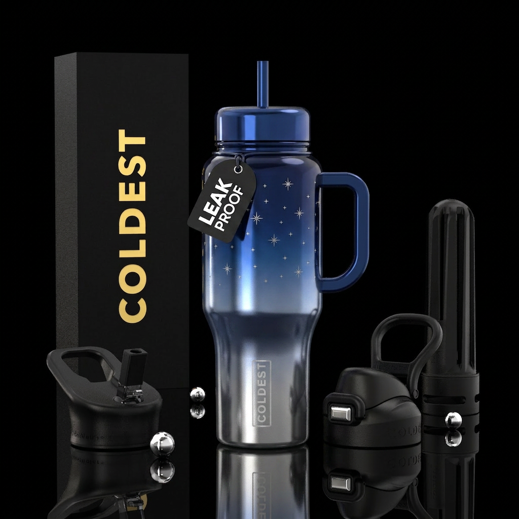 The Starlight blue nova water bottle design