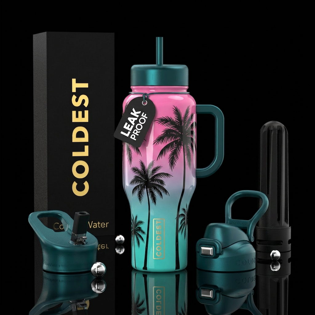 Summer Palms water bottle design