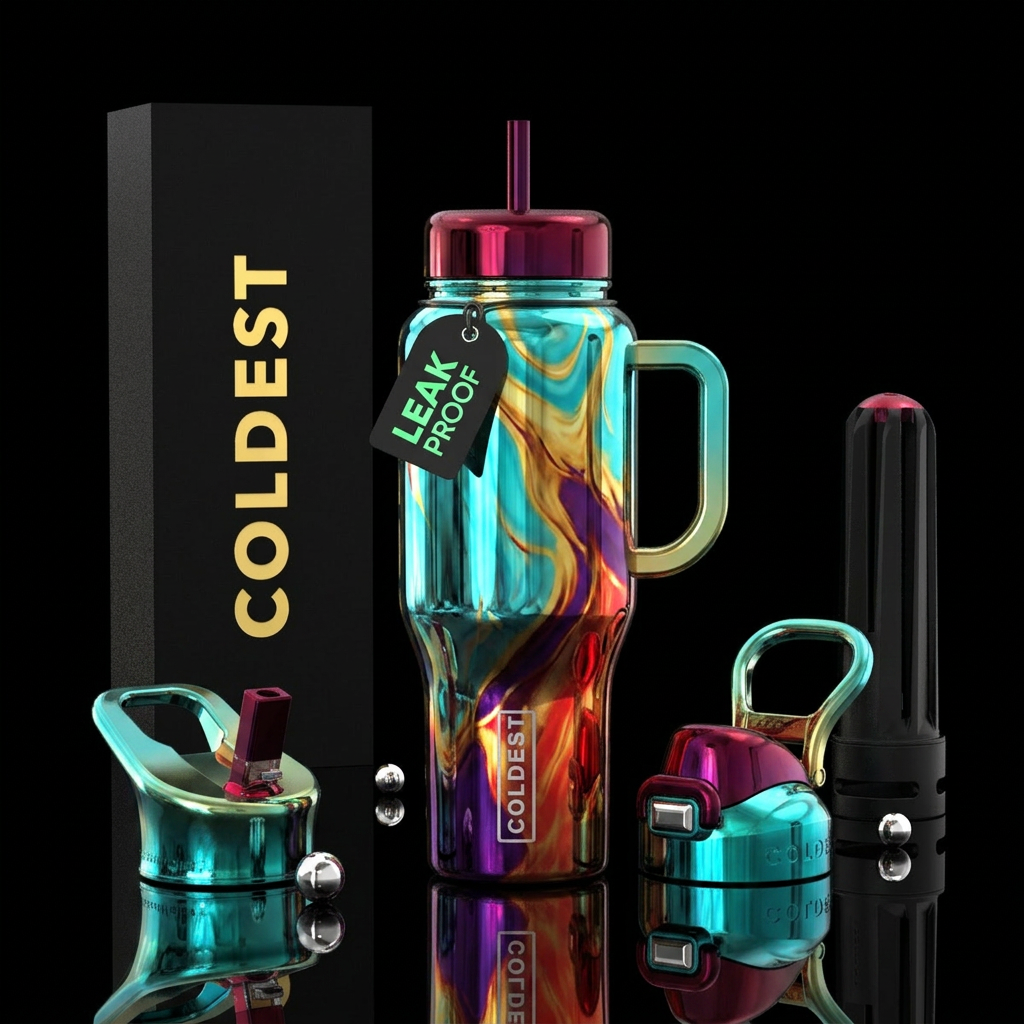 Mirror reflection water bottle design