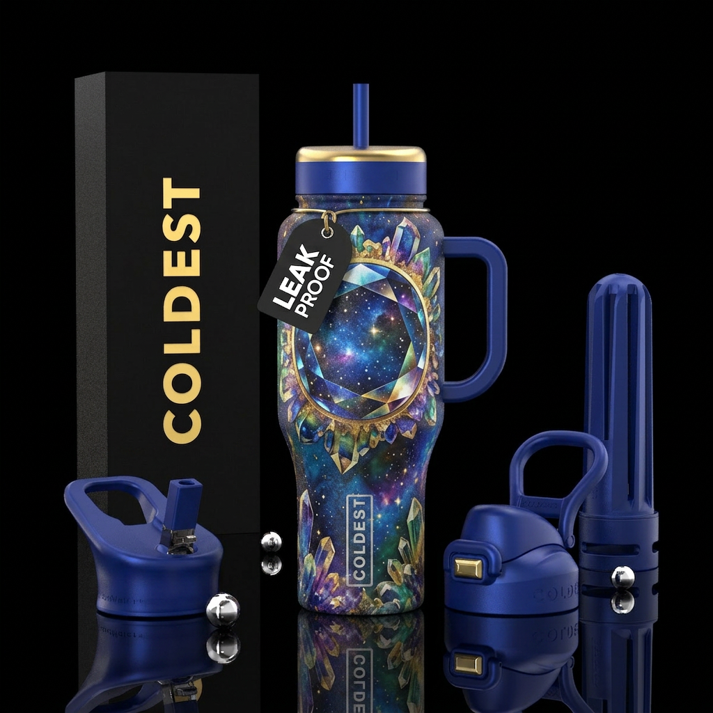 circle to the stars who listen water bottle design
