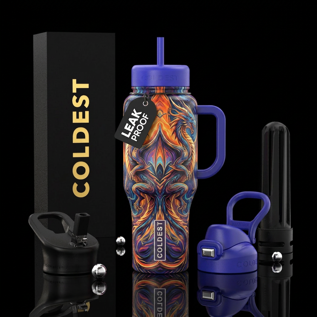 Twin Dragons water bottle design