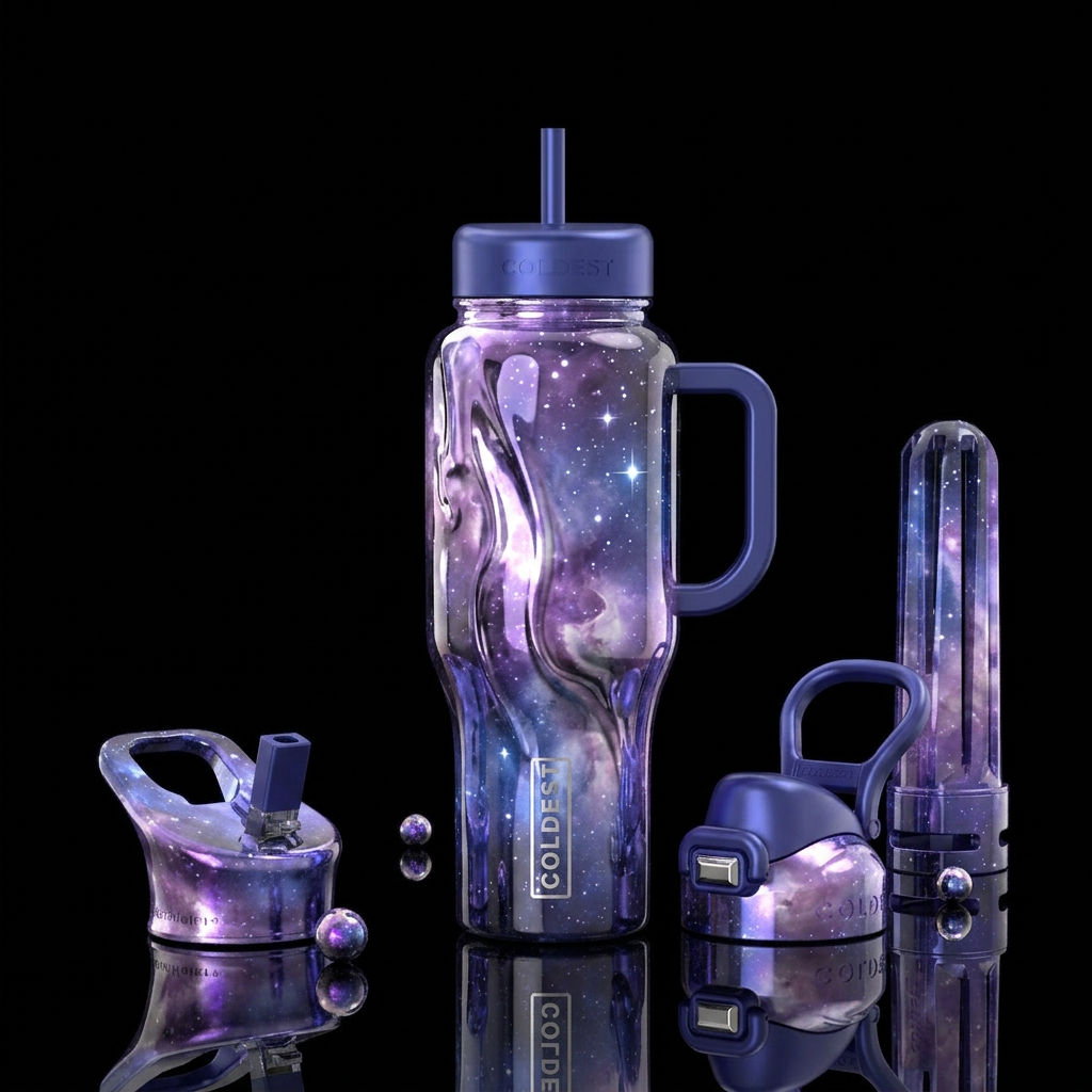 Moving skies water bottle design